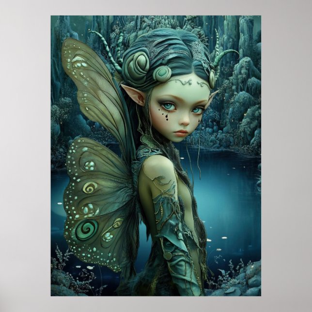 Affiche *~* FD3 27 Imaginaire nymphe de forêt enchantant (Devant)