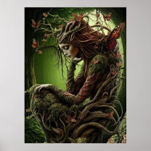 Affiche *~* FD3 Forêt spirituelle FEMME Gardienne de la Te