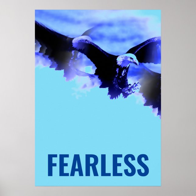 Affiche Fearless Bald Eagle Motivational Courage Artwork (Devant)