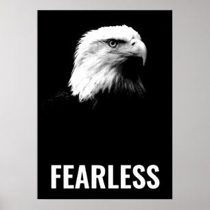 Affiche Fearless Bald Eagle Motivational Courage Artwork