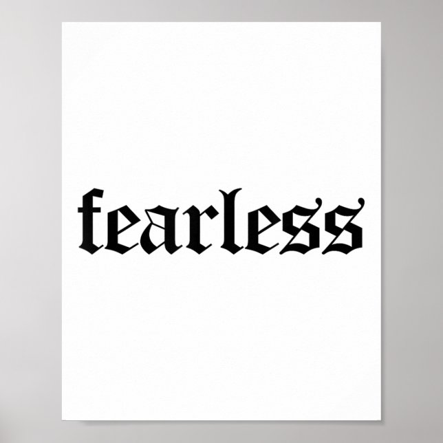 Affiche Fearless Tee Shirt, Fearless And Strong Motivation (Devant)