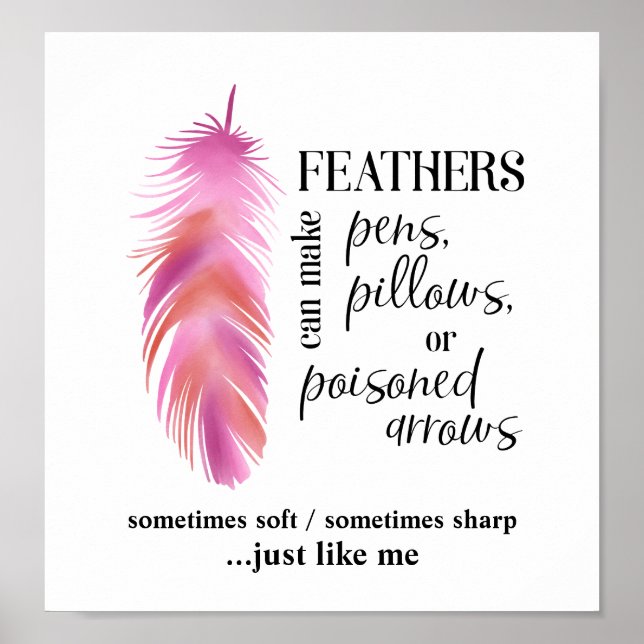 Affiche Feathers Can Make Pens, Pillows, Poisoned Arrows (Devant)