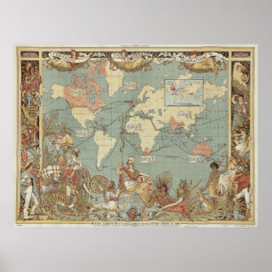 Affiche Fédération impériale 1886   Walter Crane