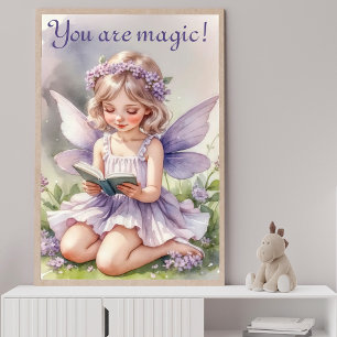 Affiche Fée à l'aquarelle violette Vous êtes magique ! Cit