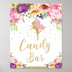 Affiche Fée Anniversaire Barre de bonbons Signal bébé fill