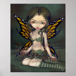 Affiche Fée aux fleurs séchées ART IMPRIMER imaginaire fae