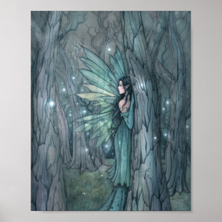 Affiche Fée de la forêt sombre Art de fantasy mystique 