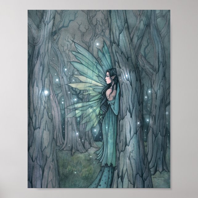 Affiche Fée de la forêt sombre Art de fantasy mystique  (Devant)