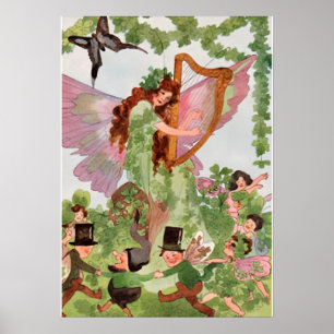 Affiche Fée de la musique jouant de la musique