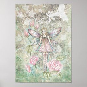 Affiche Fée de la rose rose sucrée