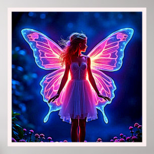 Affiche Fée de papillon mystique éclatante