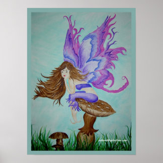 Affiche fée des ailes pourpres