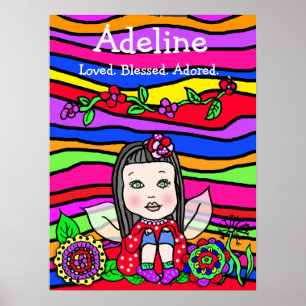 Affiche Fée personnalisée aimée, bénie et adorée