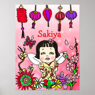 Affiche Fée personnalisée aimée, bénie et adorée