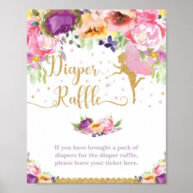 Affiche Fée Purple rose Floral Bébé Moissonneuse Raffle Si (Devant)