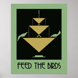 Affiche Feed the birds green and amber