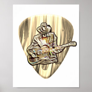 Affiche Feel the Blues - Conception de guitare artistique