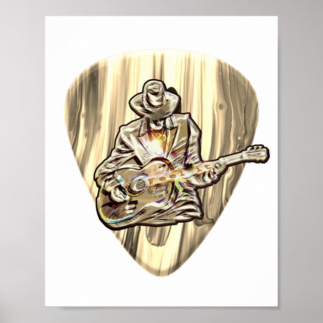 Affiche Feel the Blues - Conception de guitare artistique (Devant)