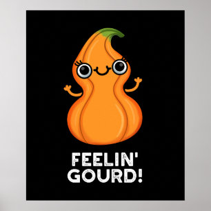 Affiche Feelin Gourd Funny Veggie Pun Dark BG
