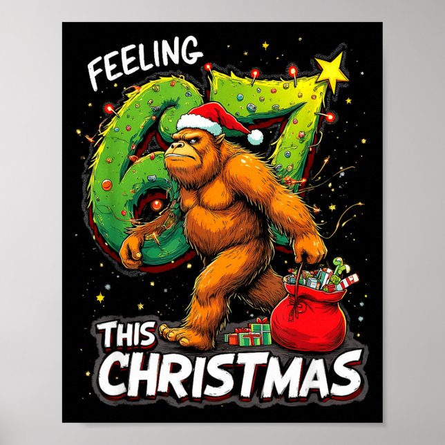 Affiche Feeling 67 Funny Christmas Bigfoot Holiday  (Devant)