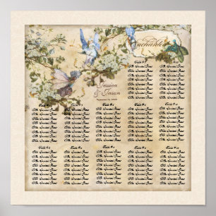 Affiche Féeries enchantées Fées Réception Carte de siège