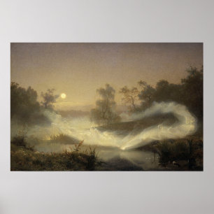 Affiche Fées dansantes vintage par August Malmström