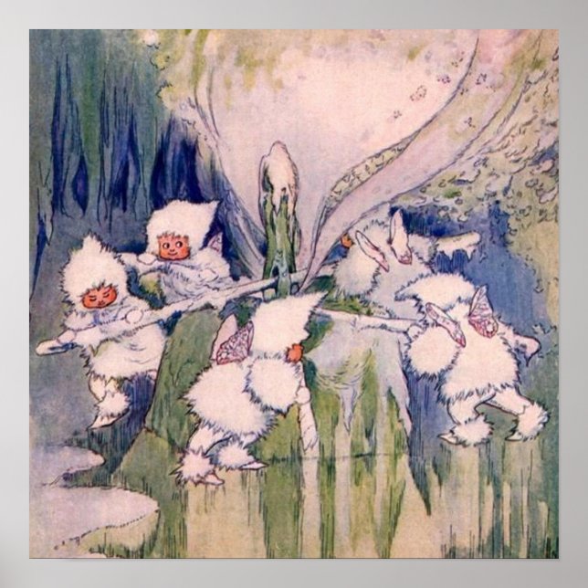 Affiche Fées de la neige faisant de la neige (Devant)