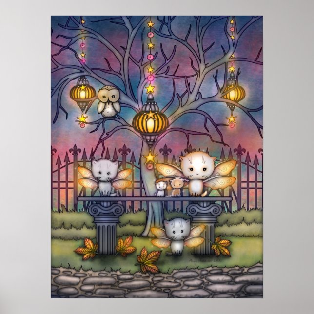 Affiche Fées Kitty lors d'une nuit d'automne Art (Devant)