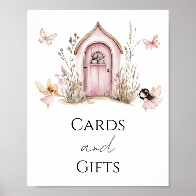 Affiche Fées roses Baby in Bloom Cartes de douche et cadea (Devant)