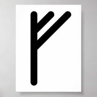 Affiche FEHU Rune nordique (Richesse, Prospérité, Abondanc