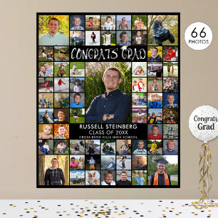 Affiche Félicitations 66e année Collage photo Couleur pers