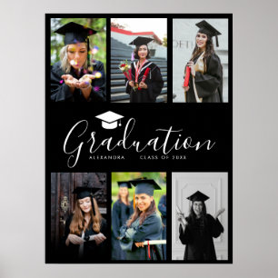 Affiche Félicitations Black White Graduation 6 Photo