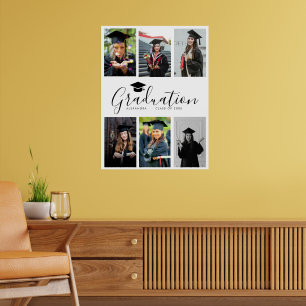 Affiche Félicitations Black White Graduation 6 Photo