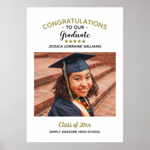 Affiche Félicitations Custom Photo Graduate Graduation