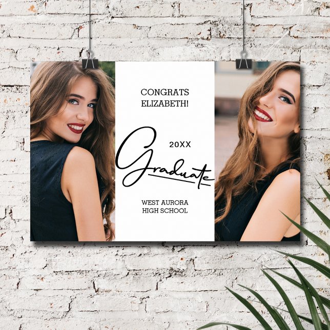 Affiche Félicitations pour la Modernité (Graduation Congratulations Modern Photo Poster, INSTANT DOWNLOAD and/or PRINTED)