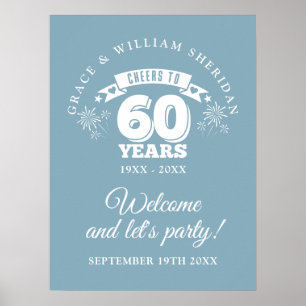 Affiche Félicitations pour le 60e anniversaire de mariage 