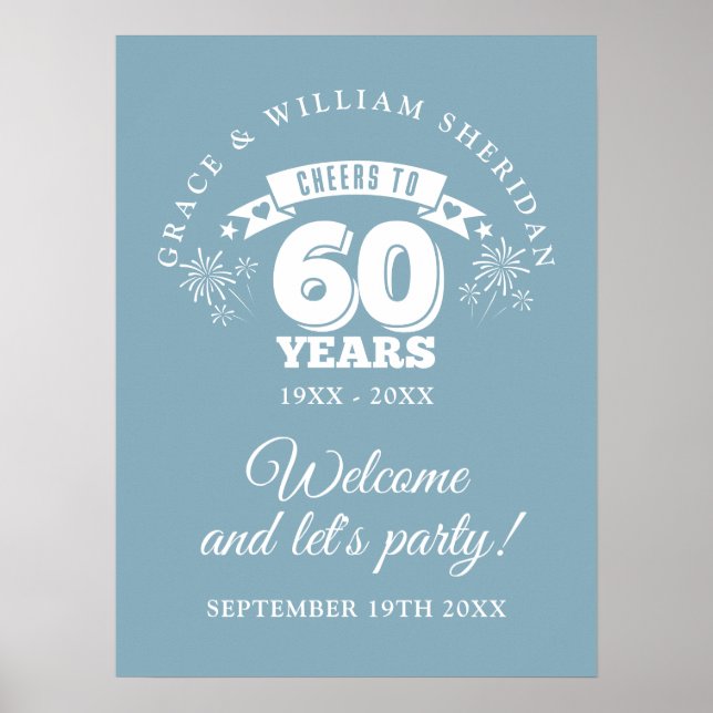 Affiche Félicitations pour le 60e anniversaire de mariage  (Devant)