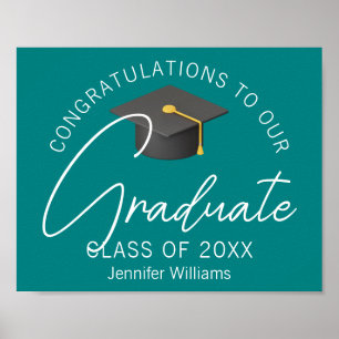 Affiche Félicitations sarcelle Grad Fête de fin d'études p