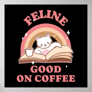 Affiche Félin bien sur café