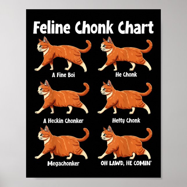 Affiche Feline Chonk Chart Funny Fat (Devant)