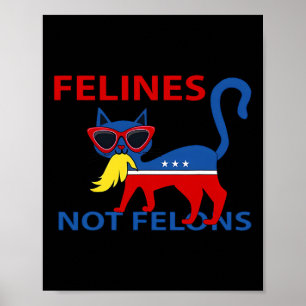 Affiche Félins Pas des Criminels Drôle Kamala Dame de Chat