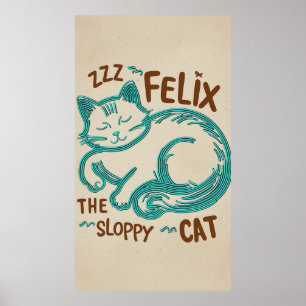 Affiche Felix le chat escarpé - Illustration d'art en lign