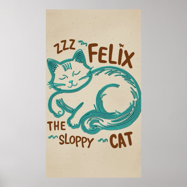 Affiche Felix le chat escarpé - Illustration d'art en lign (Devant)