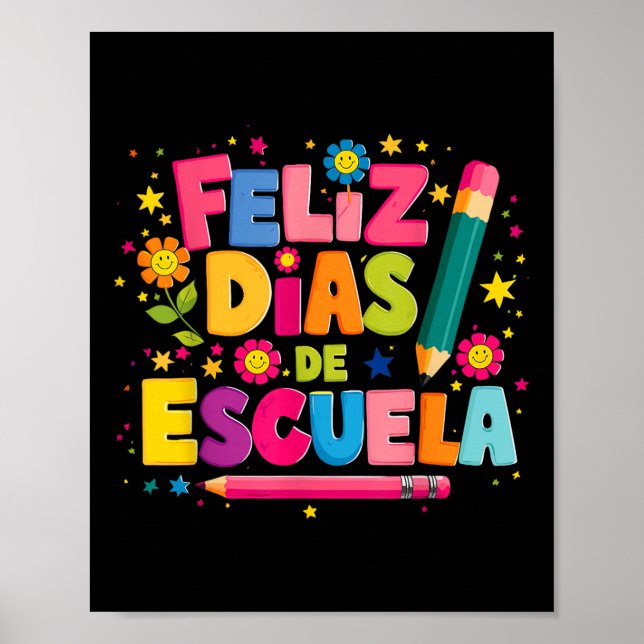 Affiche Feliz 100 Diaz De Escuela 100e jour École Espagnol (Devant)