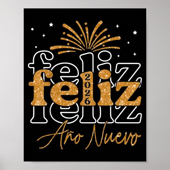 Affiche Feliz Año Nuevo 2026 Spanish New Years Eve Party  (Devant)