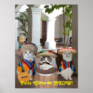 Affiche Feliz Cinco de MEOW !