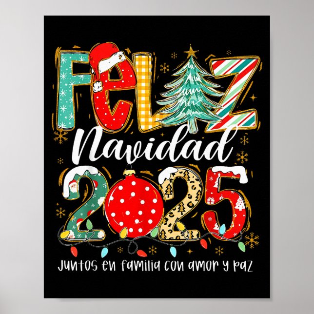 Affiche Feliz Navidad 2025 Matching Family Spanish Christm (Devant)