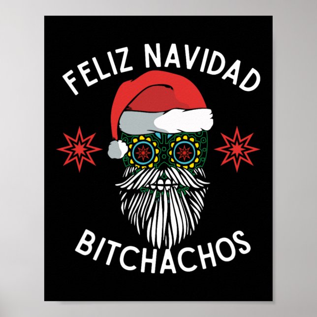 Affiche Feliz Navidad Achos Funky Spanish Joyeux Noël (Devant)