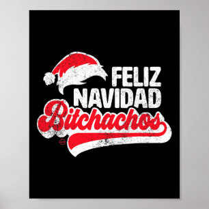 Affiche Feliz Navidad Achos Funny Santa Claus