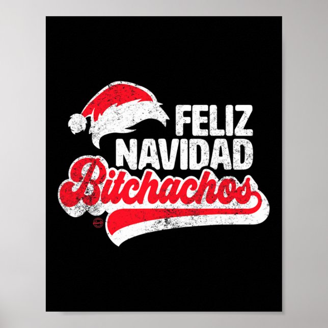 Affiche Feliz Navidad Achos Funny Santa Claus (Devant)